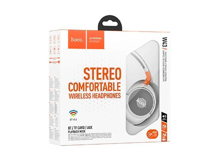 Bluetooth навушники HOCO W43 Wireless white