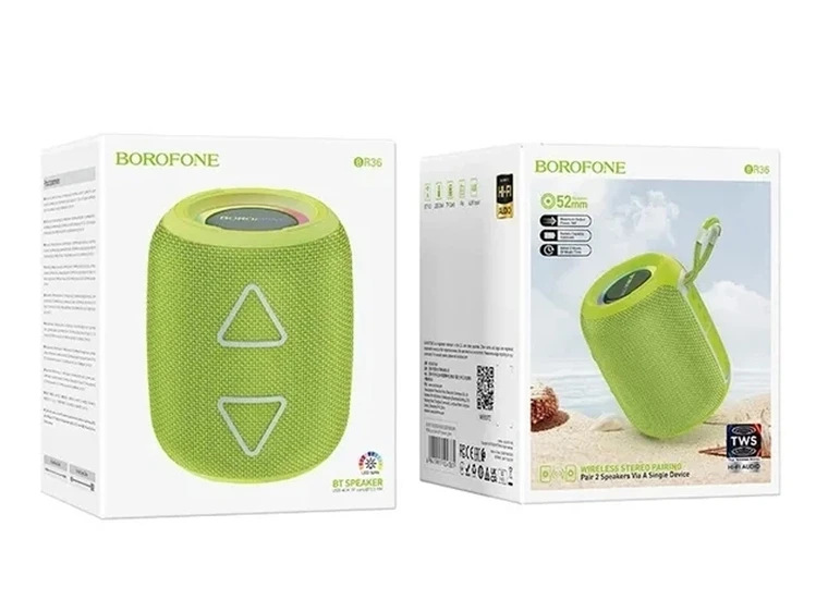 Bluetooth колонка BOROFONE BR36 neon green