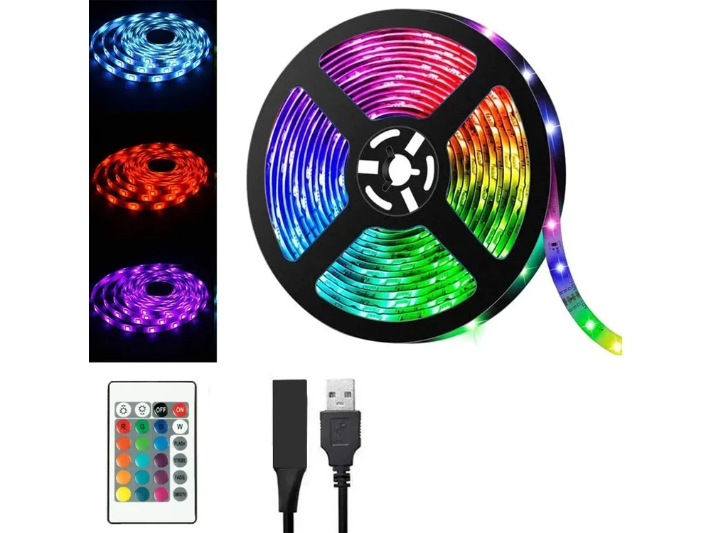 LED стрічка світлодіодна USB RGB Mood Lights 5050 3m 5V з пультом