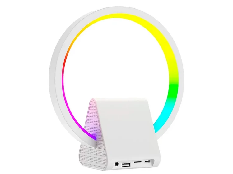 Смарт-лампа RGB WIWU W021 LED Беспроводная Зарядка Динамик белый
