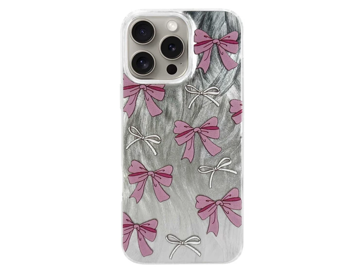 Накладка Paint Stroke Bows iPhone 16 Pro Max silver