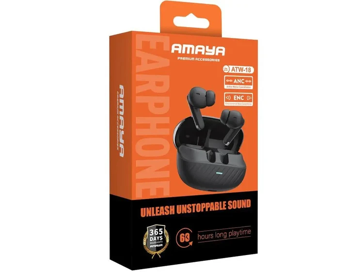 Бездротові навушники TWS Amaya ATW-18 ANC+ENC black