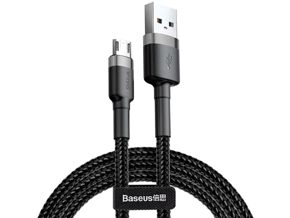 Кабель Baseus Cafule micro 2.4A (1m) black/gray