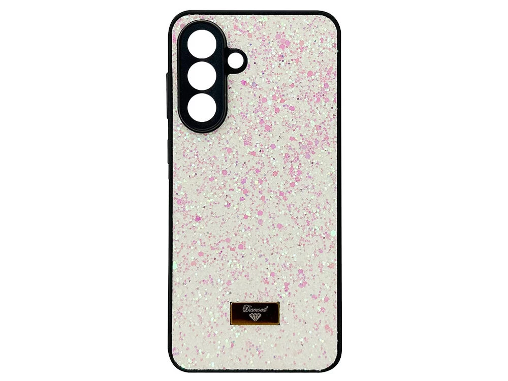 Накладка Level Shining Diamond Samsung A56 white/pink