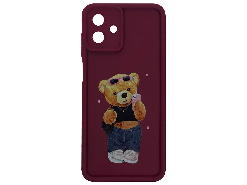TPU Bear Camera Samsung A07 marsala