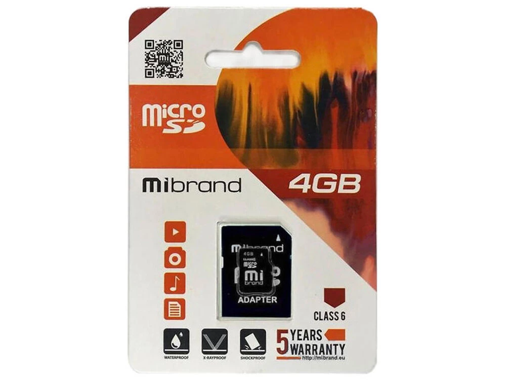 Карта пам&#039;яті Mibrand 4Gb (6) + adapter