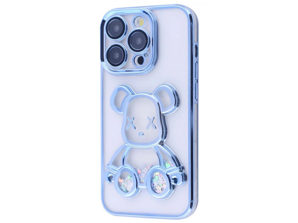 Чохол силікон Shining Aqua Bear iPhone 15 Pro Max blue