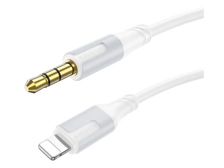 Кабель AUX Borofone BL19 3.5 to Lightning (1m) white