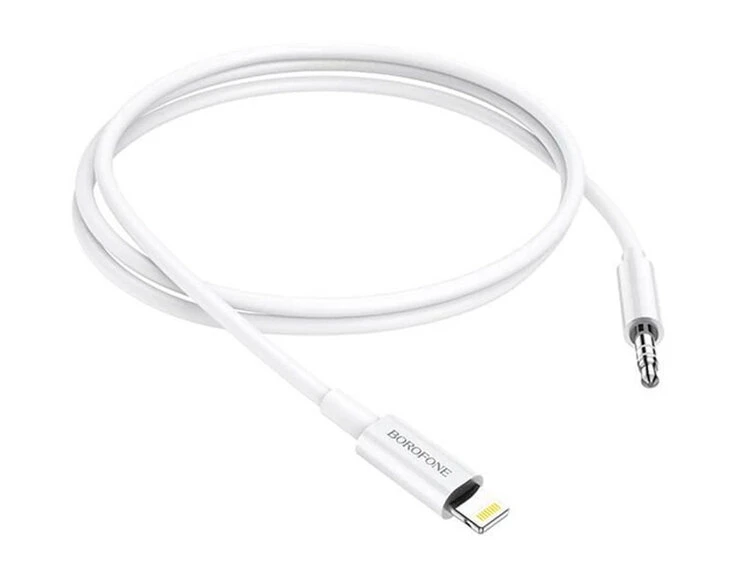 Кабель AUX Borofone BL18 3.5 to Lightning (1m) white
