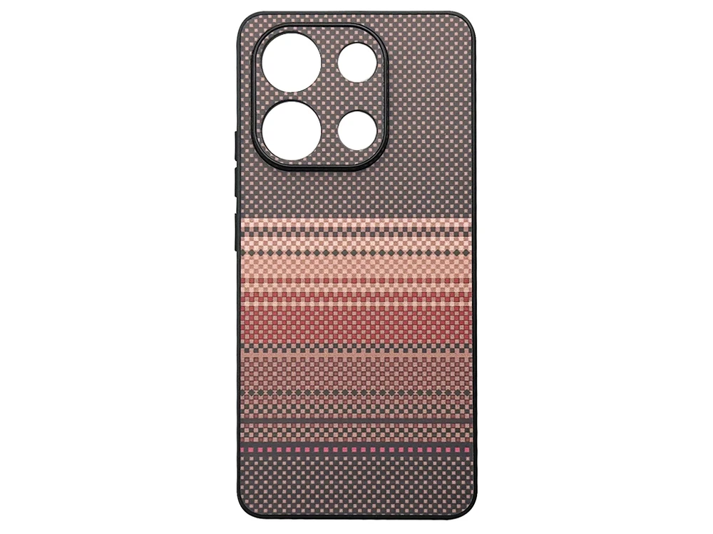 Накладка Elite Carbonique Redmi Note 13 beige/red/black
