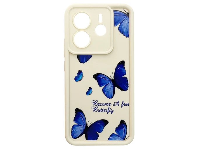 TPU Butterflies Blue Camera Redmi Note 14 vanilla