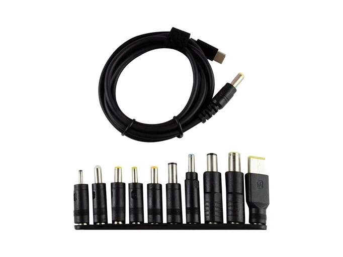 Кабель живлення для ноутбука 65W USB Type-C на DC 10 in 1 (Black)