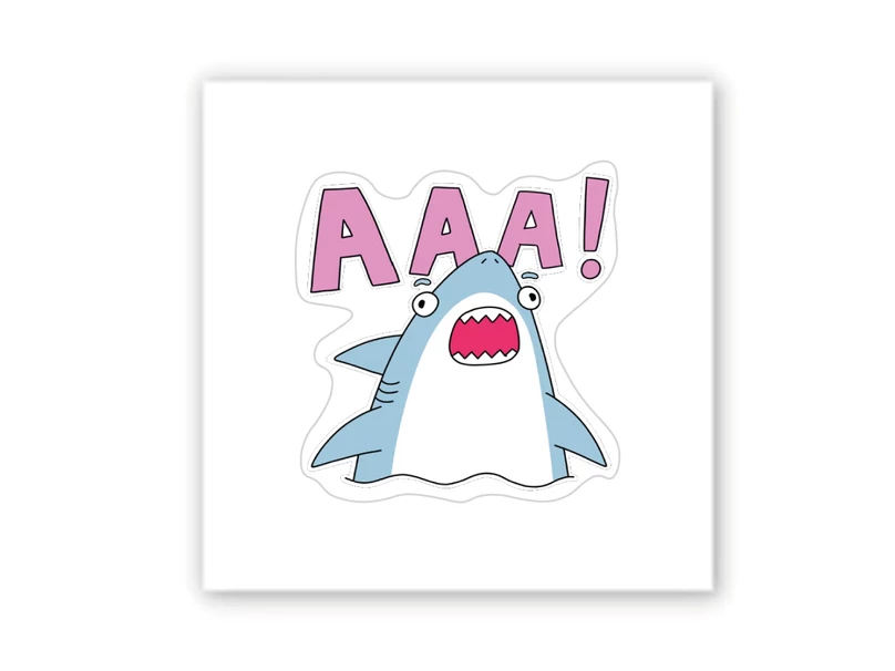 3D стикер Stix мем акула АААА..