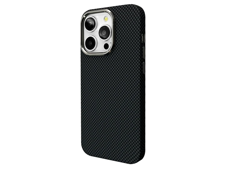 Накладка Elite Carbonique MagSafe Metal Frame iPhone 14 Pro black grey