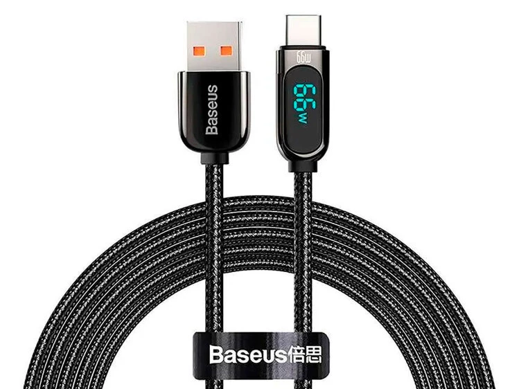 Кабель Baseus Display Fast Charging Type-C 66W (1m) black