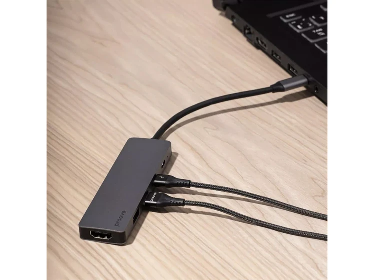 Type-C HUB Proove Iron Link 5 in 1 to 2USB 3.0 + 2Type-C + 1HDMI silver