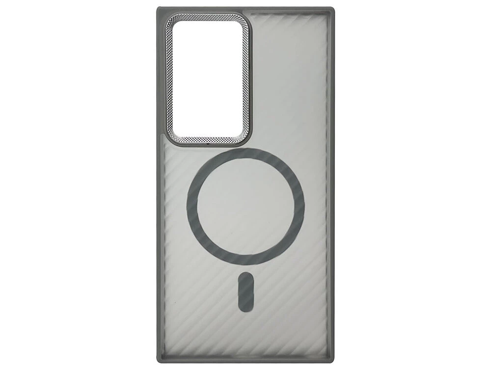 Shadow Matt Metal Buttons Wavy Pattern Corrugated MagSafe Samsung S24 Ultra silver