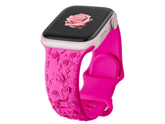 Engraving Silicone 38/40/41/42mm(ser.10) roses hot pink