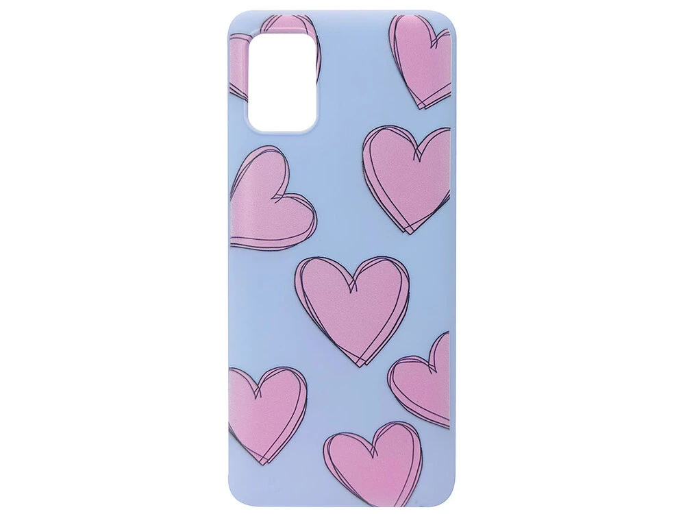 Накладка силікон Samsung A31 Pink heart blue