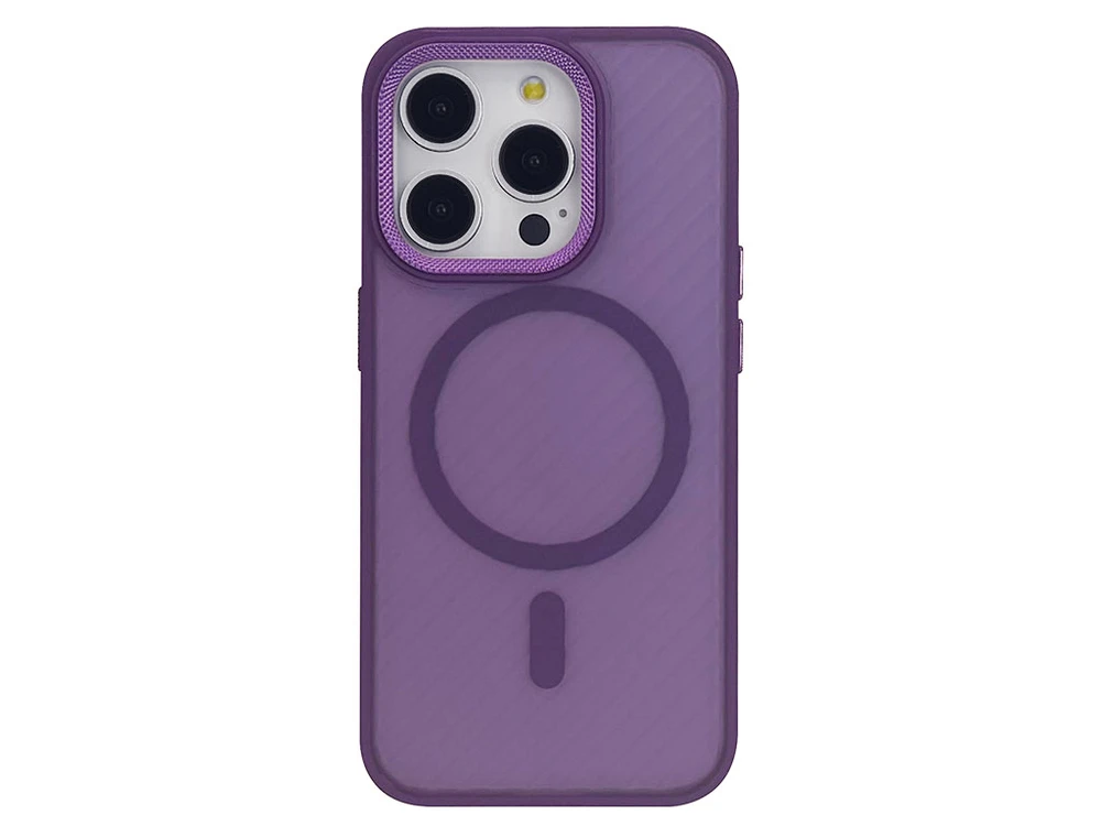 Shadow Matt Metal Buttons Wavy Pattern Corrugated MagSafe iPhone 16 Pro Max deep purple
