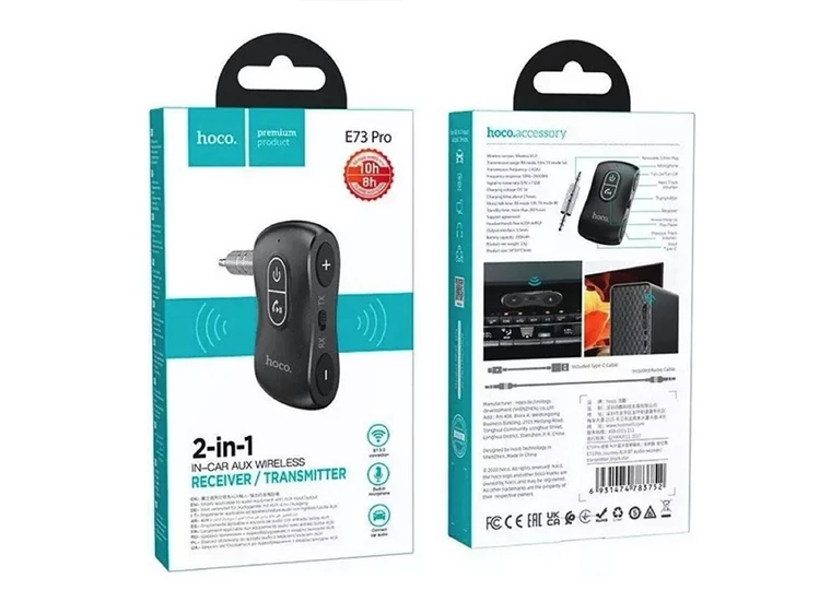 Адаптер AUX HOCO E73 BT Receiver black