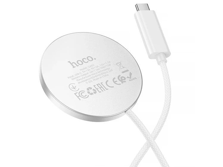 Wireless Charger Hoco CW63 Magnetic 15W/2.0A Type-C white