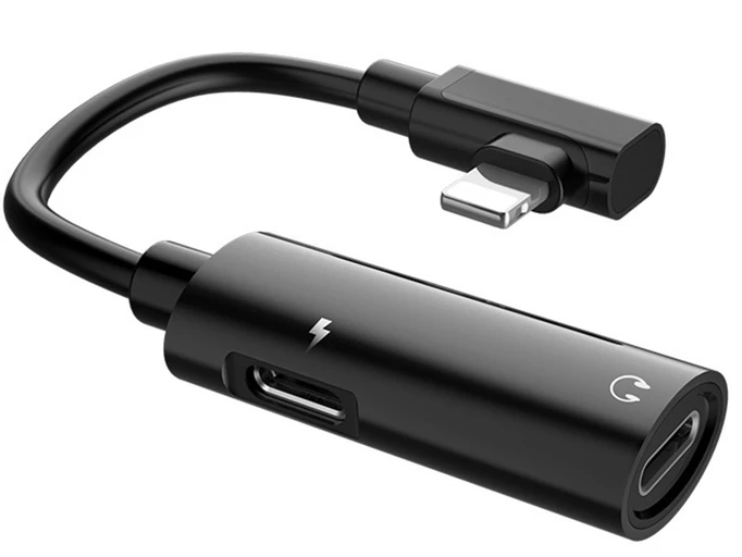 Перехідник Hoco LS18 Lightning to Lightning + Lightning black