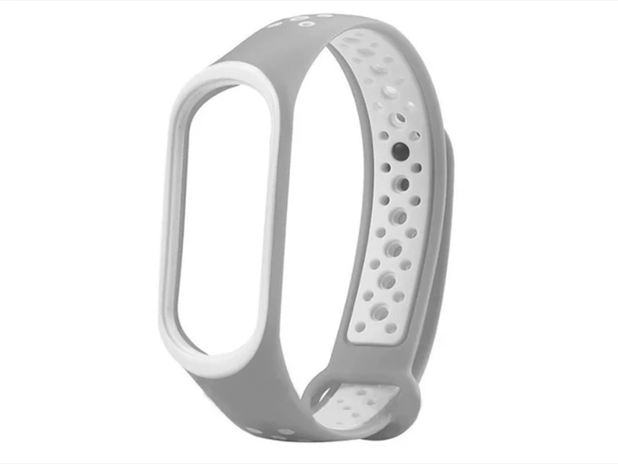 Ремінець силікон Sport Mi Band 3/4 gray/white