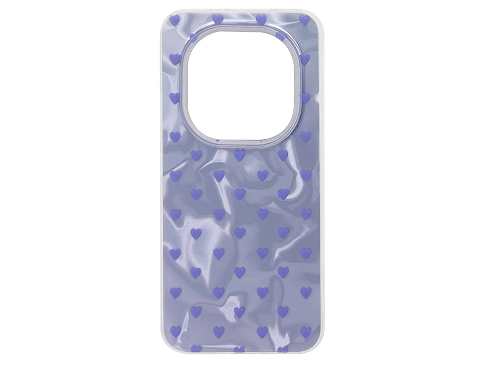 Накладка Paint Stroke Purple Hearts Redmi Note 15 Pro+ silver
