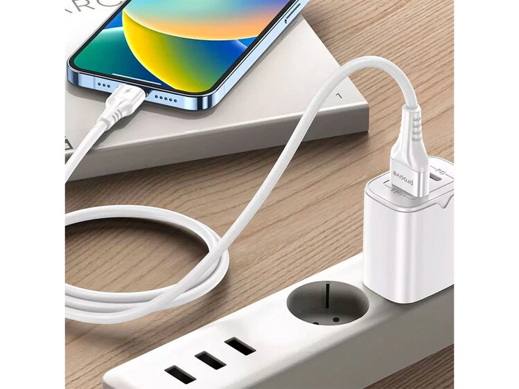 Кабель Proove Double Way Silicone Micro 2.4A (1m) white