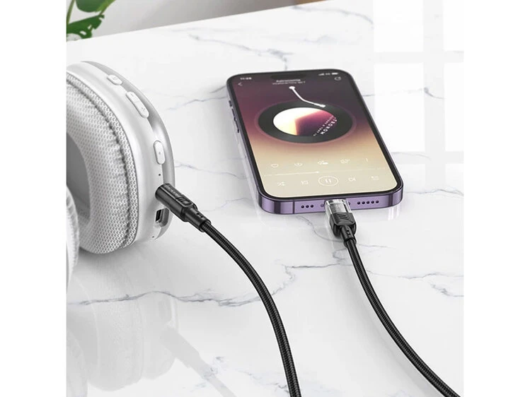 Кабель AUX Hoco UPA27 Lightning to 3.5mm (1.2m) black