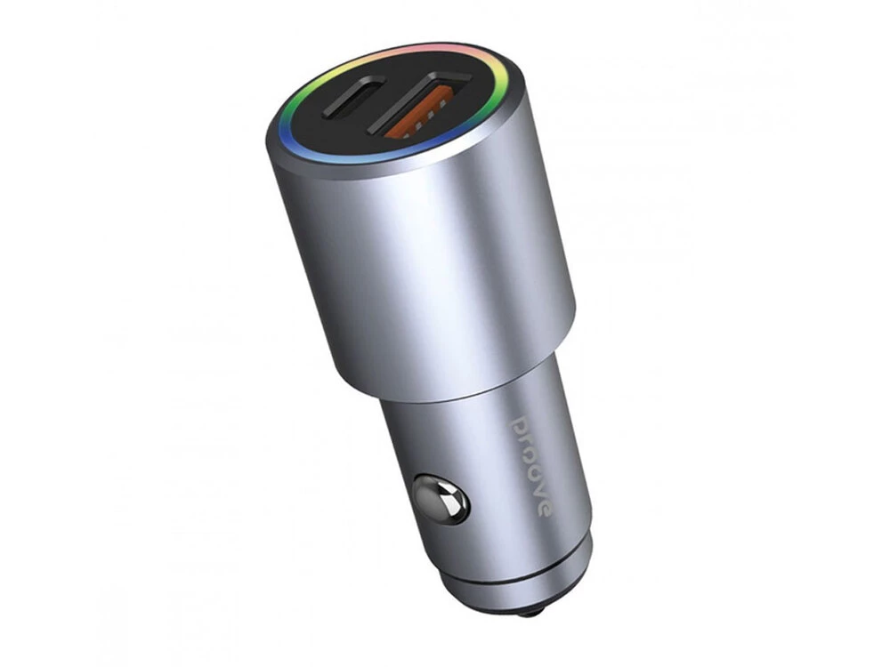 АЗП Proove Double Energy Plus 1USB/1Type-C/53W gray