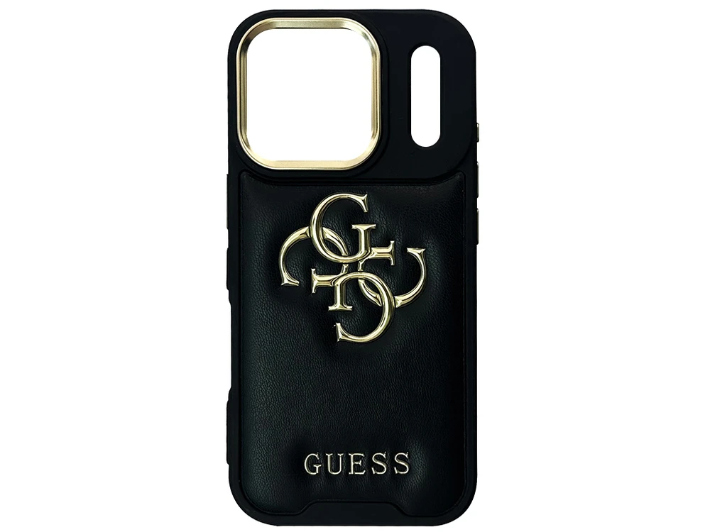 Накладка Leather Puffer iPhone 17 Pro Max black guess