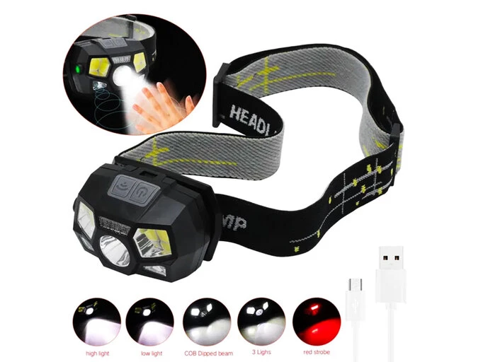 Ліхтарик налобний StrongLight sensor black