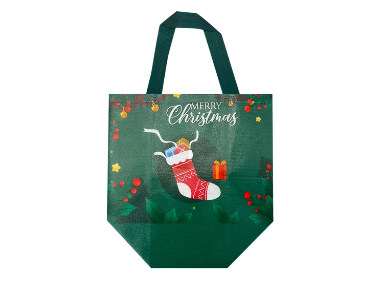 Сумка Новорічна Merry Christmas Sock 31x17x31 green