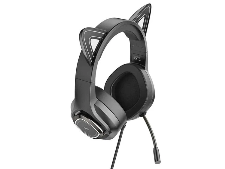 Наушники Hoco W107 Phantom Cat GAMING с микрофонами 3.5mm черные