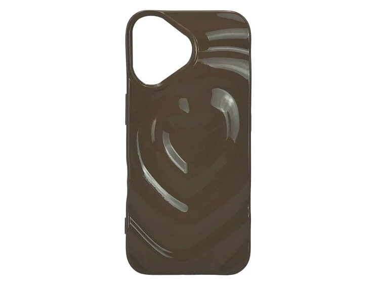 Накладка 3D Heart Glow Case iPhone 16 chocolate