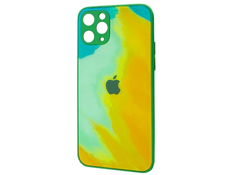 TPU+Glass Watercolor iPhone 11 Pro Max see breeze lime