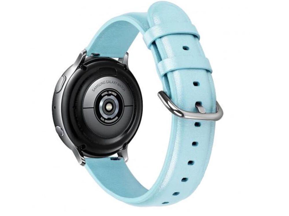 Ремінець Leather Xiaomi Amazfit/Bip/Samsung 22mm light blue