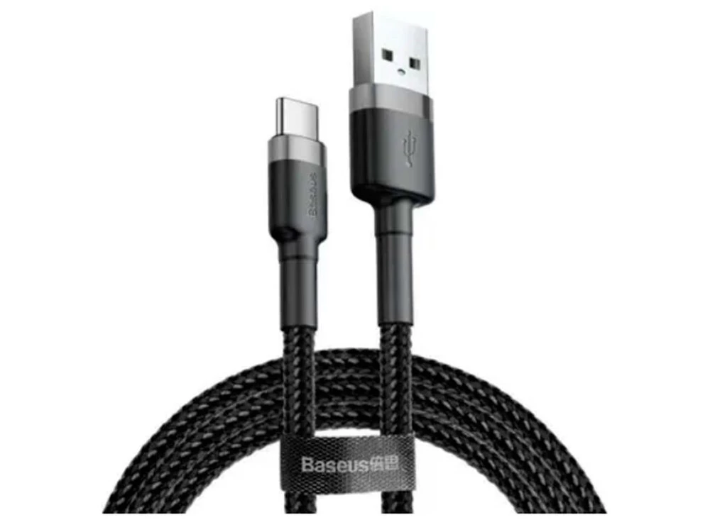 Кабель Baseus Cafule Type-C 2A (3m) black/gray