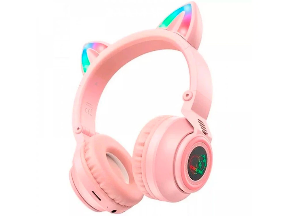 Навушники BOROFONE BO18 CAT EAR Wireless pink