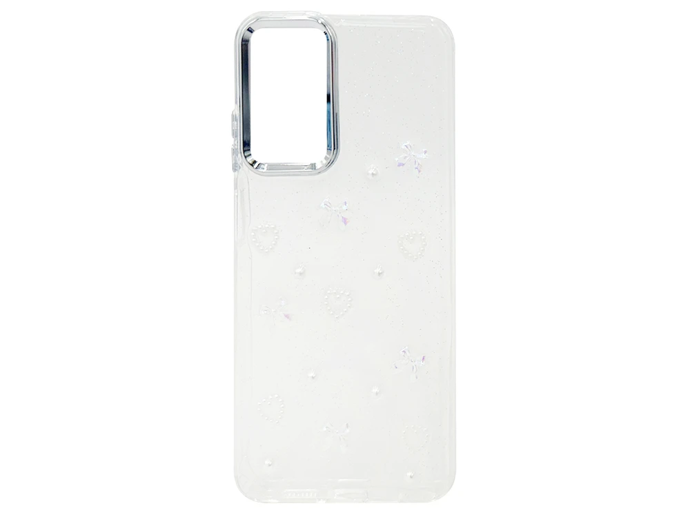 Накладка Золотий Пил 3D Metal Frame Redmi Note 11/11s bow/heart clear