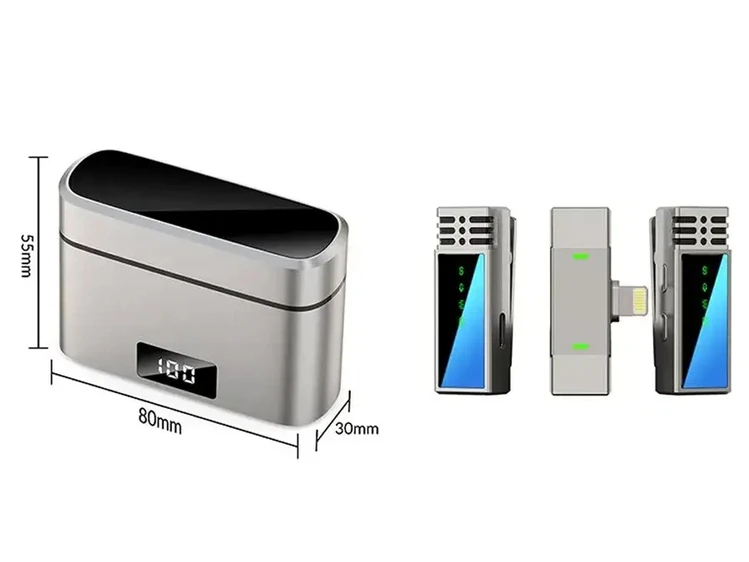 Петличний мікрофон Wireles Jmary MW-15 Lightning gray