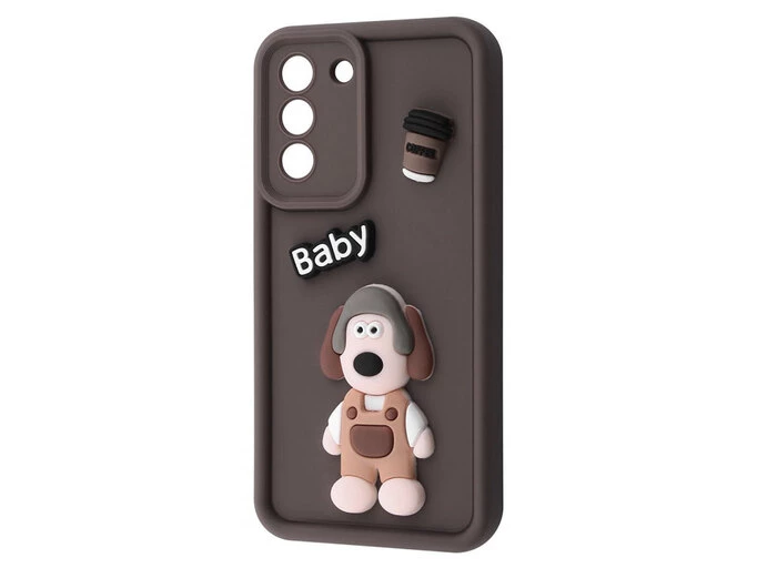 TPU 3D Toys Dog Camera Samsung S21 FE brown