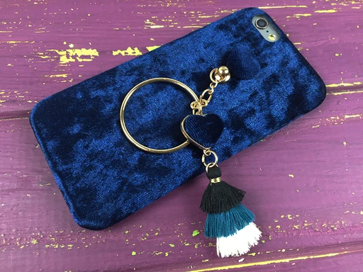 Велюр + підвіска iPhone 6 blue