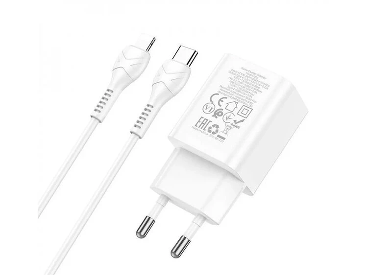 МЗП HOCO N28 20W 1Type-C/1USB + кабель Type-C-Lightning white