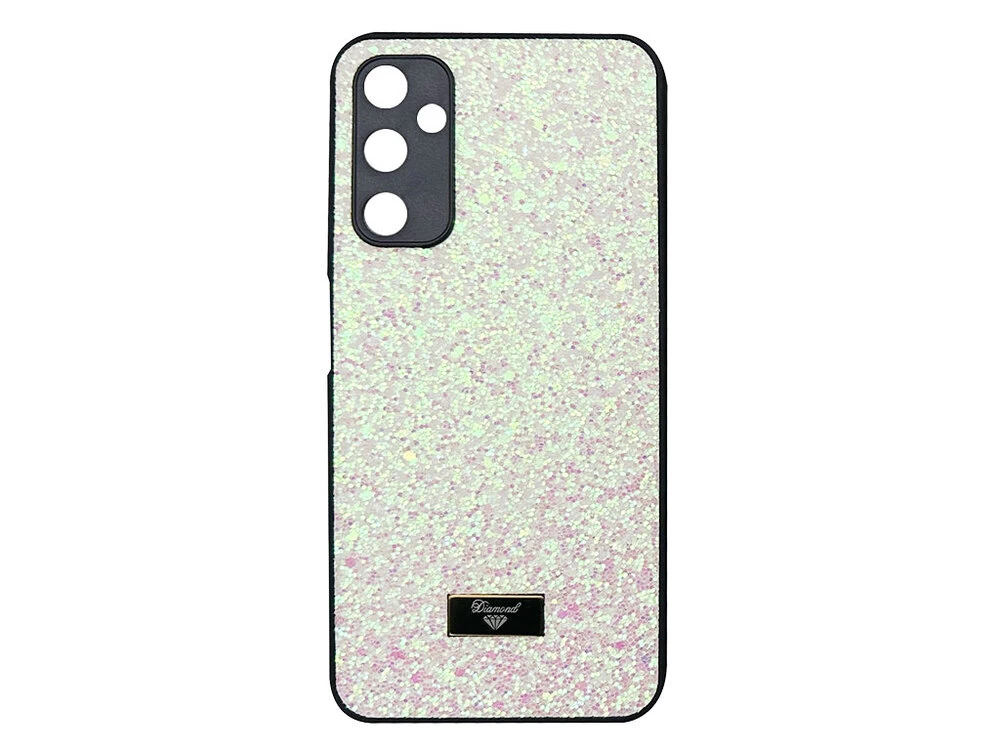 Накладка Level Shining Diamond Samsung A05s white/pink