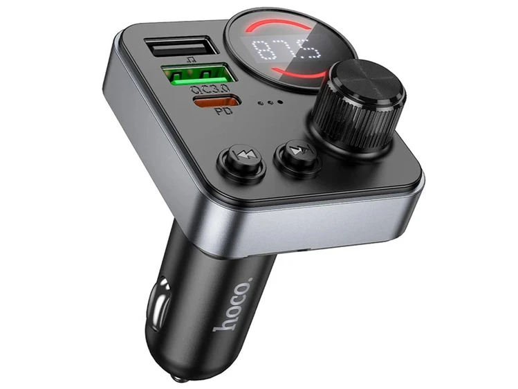 FM Modulator Hoco E86 2USB/1Type-C/48W black