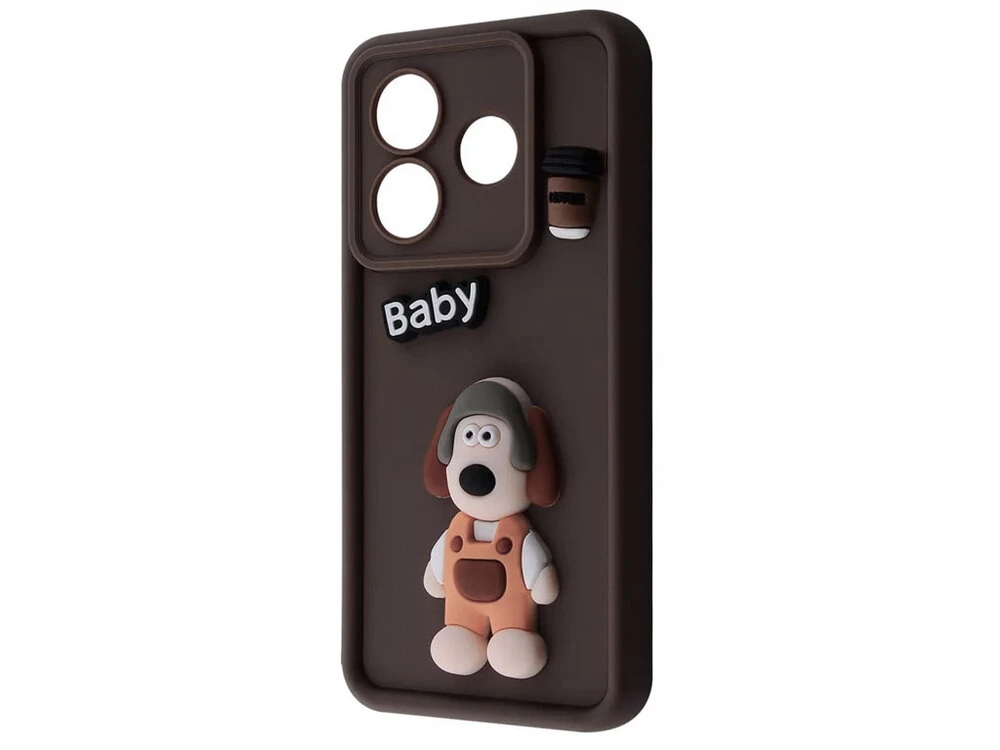 TPU 3D Toys Dog Camera Redmi Note 14 5G brown