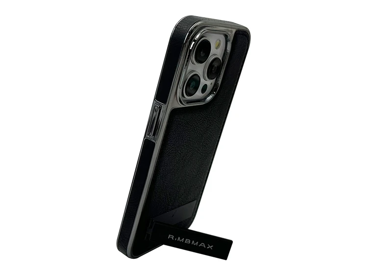 Накладка R.Mbmax Metal Frame Leather Case iPhone 15 Pro black
